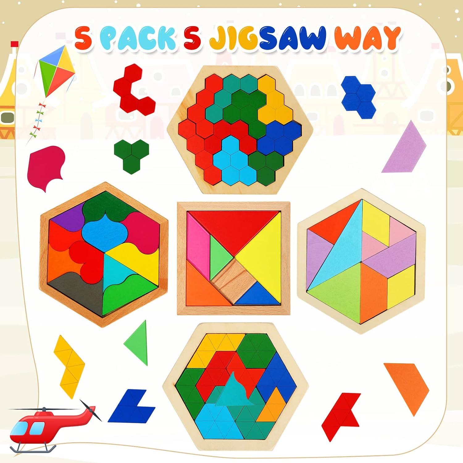 Wooden Tangram Puzzle — third-party reference view 2
